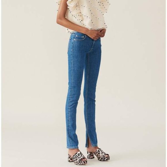 ganni slit jeans